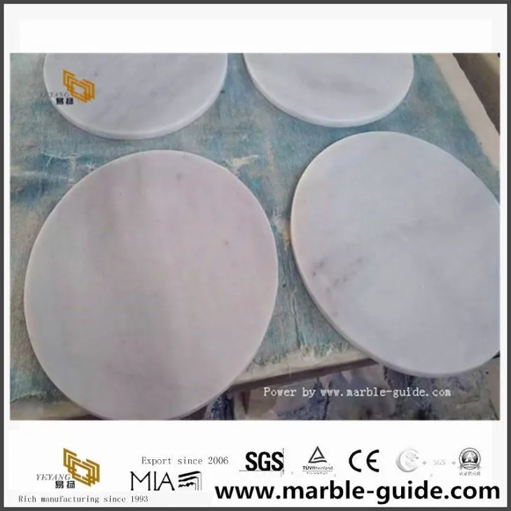 Polished Guangxi White Marble Round Table Top