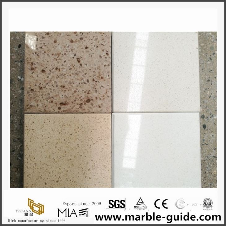 White Quartz Kitchen Countertops Artificial Stone With Low Cost